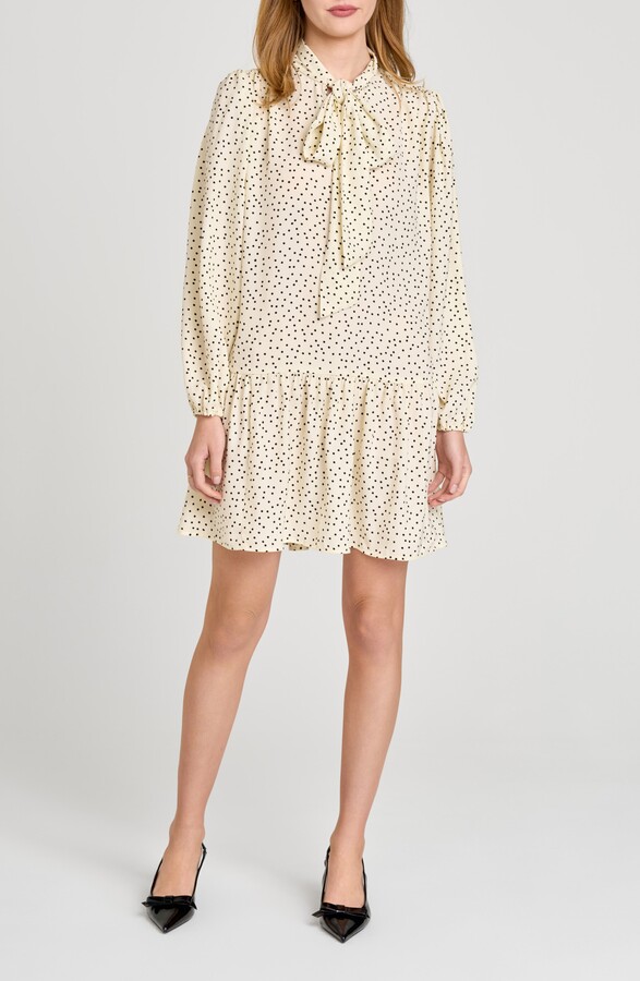 WAYF Kate Polka Dot Long Sleeve Dress