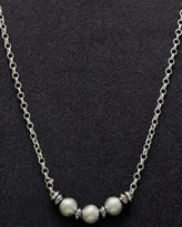 Thumbnail for your product : Italian Silver 3-Bead Necklace