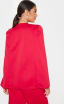Thumbnail for your product : PrettyLittleThing Burgundy Cape Blazer