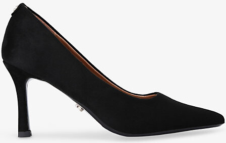 Carvela Womens Black Corletta Logo-Embellished Woven Heeled Courts Eur 40 / 7 Uk Women