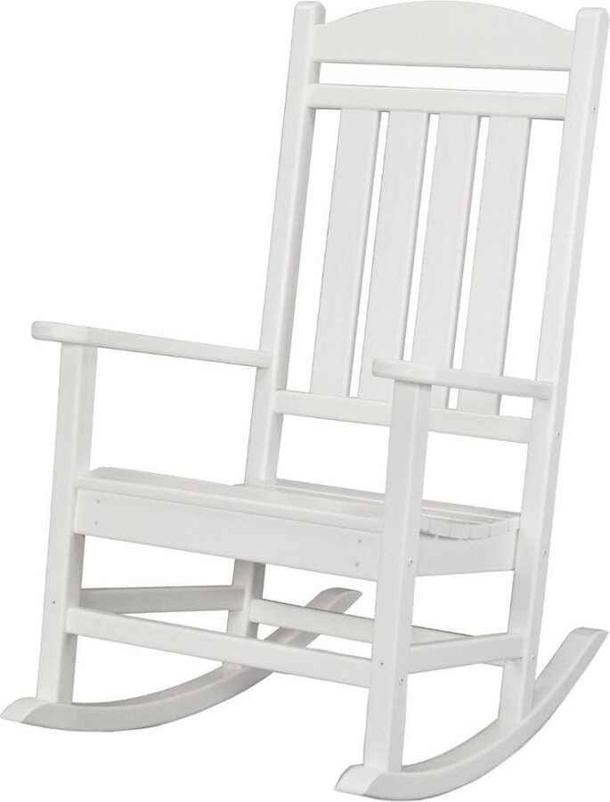Polywood Presidential Recycled Plastic Rocking Chair in White by