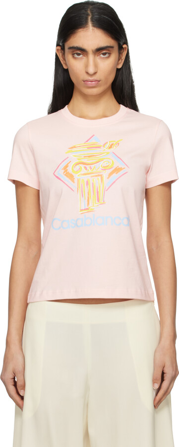 Casablanca Pink Diamond Column T-shirt