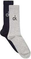 Thumbnail for your product : Calvin Klein Ribbed Logo Socks (Pack of 2)