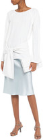 Thumbnail for your product : Nina Ricci Tie-front cutout stretch-cady top