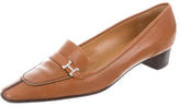 Thumbnail for your product : Hermes Logo-Embellished Square-Toe Flats