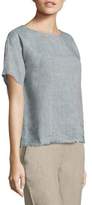 Thumbnail for your product : Eileen Fisher Raw-Edge Organic Linen Top