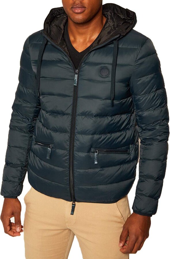 armani exchange hooded down jacket grey