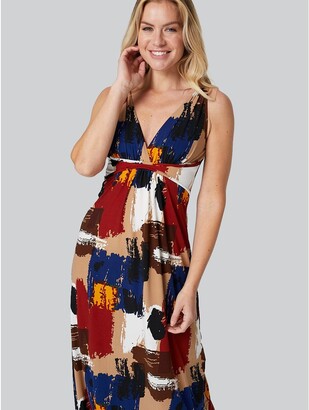 M&Co Izabel London brushstroke print maxi dress