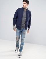 Thumbnail for your product : Pretty Green Crew Jumper Slim Fit Small Logo In Charcoal