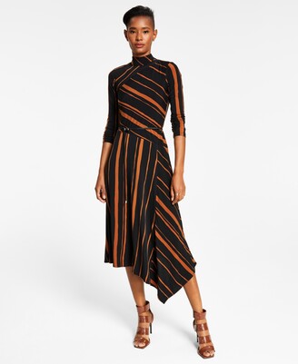 Taylor Asymmetrical Striped Dress