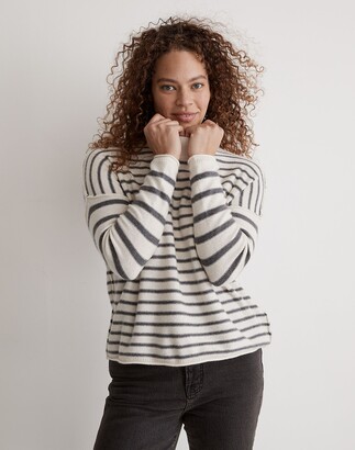 Madewell Stripe-Play Mockneck Pullover Sweater - ShopStyle Knitwear