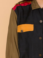 Thumbnail for your product : American Apparel California Select Originals Color Block Cropped Silk Button-Up