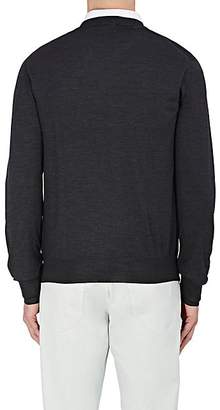 Brioni Men's Wool-Blend V-Neck Sweater - Dark Gray