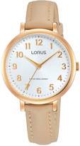 Thumbnail for your product : Lorus womens stylish pink leather strap rose gold case watch