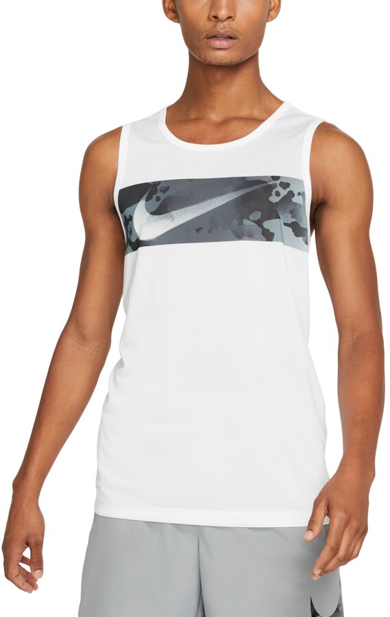 Nike Men's Legend Drifit Camo Swoosh Logo Graphic Training Tank