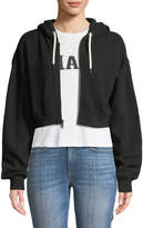Thumbnail for your product : Alice + Olivia Barron Cropped Zip-Front Hoodie