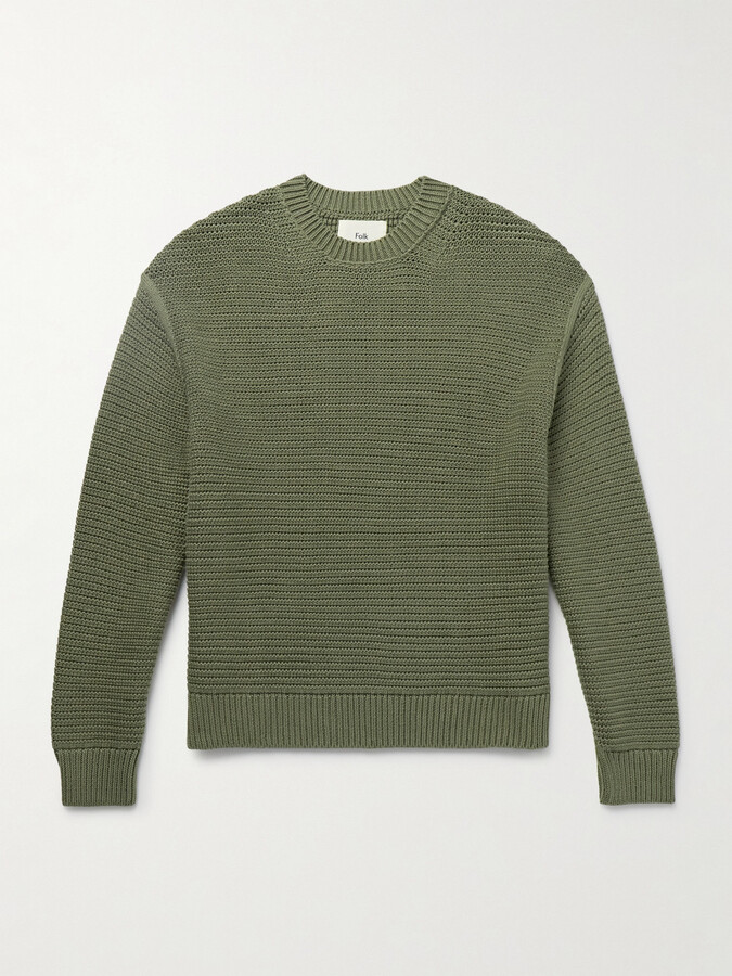 Folk Ribbed Cotton Sweater