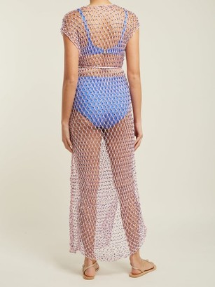 My Beachy Side - Beaded Macrame Cover Up - Pink