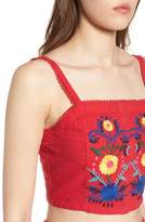 Thumbnail for your product : BP Embroidered Corset Crop Top