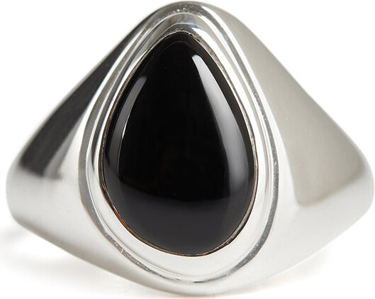 Buy Silver Onyx Signet Ring Mens Silver and Black Square Signet Ring Rings  for Men Unisex Band Ring Mens Jewelry Mens Curved Signet Online in India -  Etsy