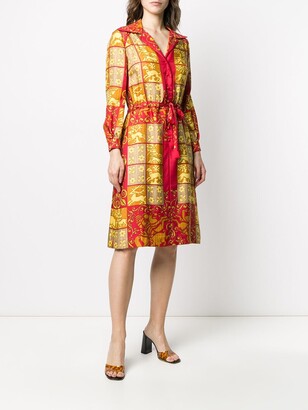 Hermès Pre-Owned 1980s Pre-Owned Silk Printed Shirt Dress