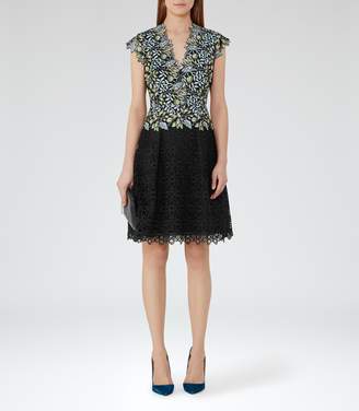Reiss Idie Lace And Embroidery Dress