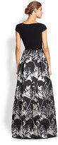 Thumbnail for your product : Theia Floral Jaquard & Crepe Ball Gown