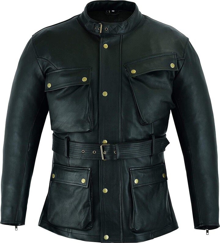Warrior Gears Premium Cowhide Genuine Nappa Leather Jacket Mens ShopStyle