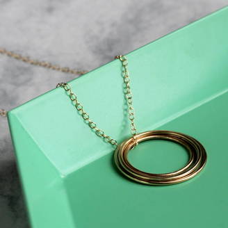 Yumi Jewellery Concentric Circle Long Necklace Gold Fill