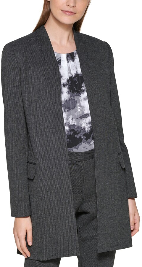 calvin klein open front long jacket