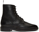 Thumbnail for your product : Thom Browne Black Classic Wingtip Rubber Sole Boots