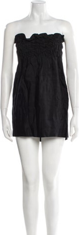 Rochas Vintage Mini Dress Rochas Shift Dress Vintage Black Strapless Designer