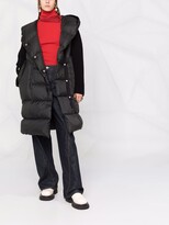 Thumbnail for your product : Ermanno Scervino Padded Fringe Knit-Scarf Coat