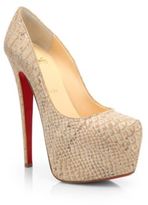 Thumbnail for your product : Christian Louboutin Daffodile Snake-Embossed Cork Platform Pumps