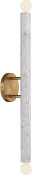 Mercer41 Callaway 2-Light Wall Sconce in Black Marble with Warm Brass