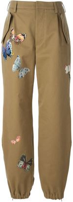 Valentino embroidered butterfly trousers