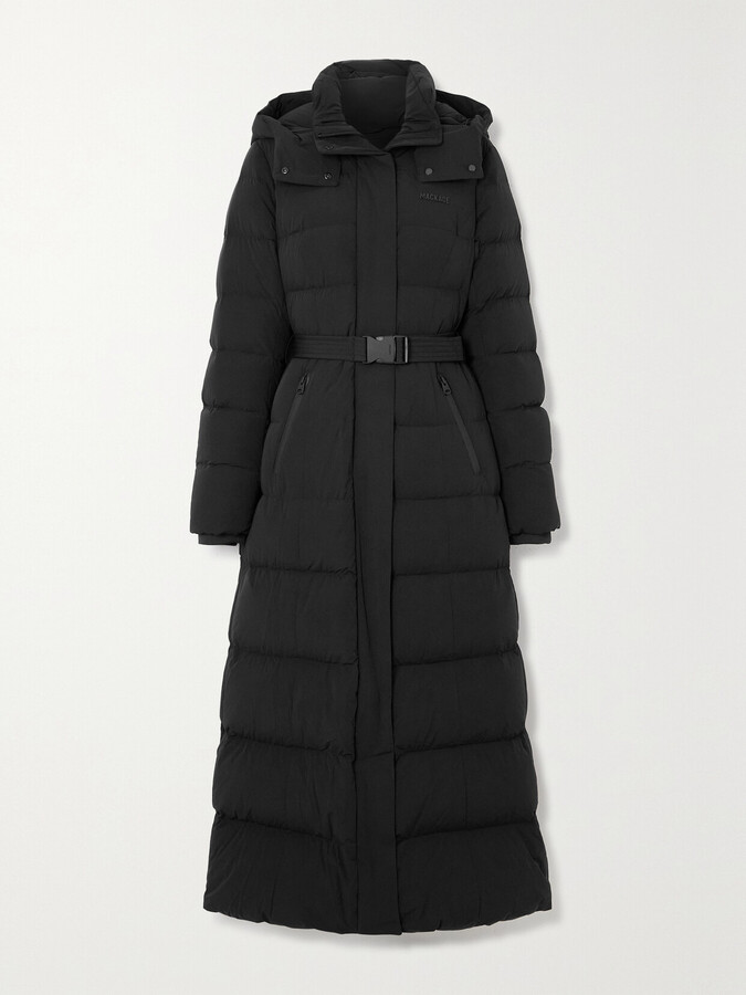 Mackage + Net Sustain Calina-city Belted Hooded Quilted Recycled-shell Down Coat - Black