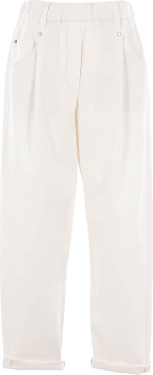 Brunello Cucinelli High Waist Straight Leg Trousers