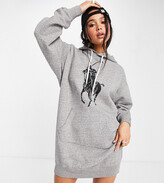 Thumbnail for your product : Polo Ralph Lauren x ASOS exclusive collab pony icon hoodie dress in gray