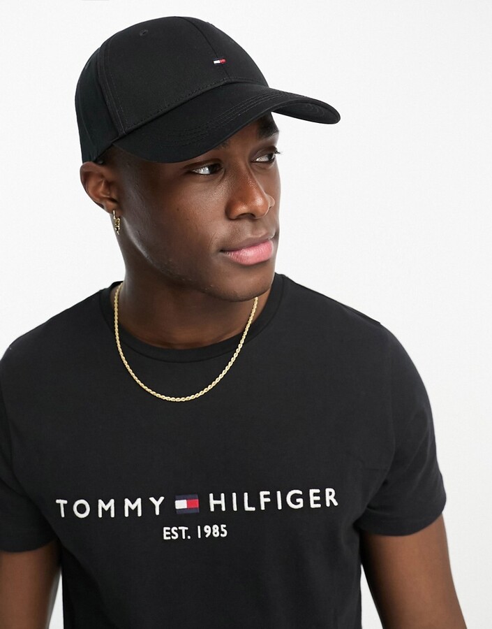 Tommy Hilfiger classic flag baseball cap in black - ShopStyle Hats