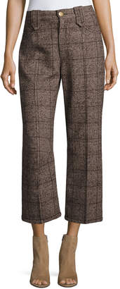 Marc Jacobs Plaid Tweed Cropped Pants