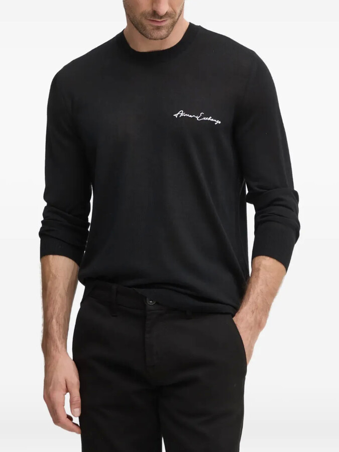 Armani Exchange Logo-Embroidered Jumper