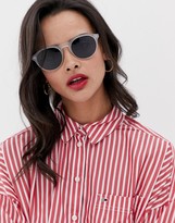 Thumbnail for your product : Tommy Hilfiger round sunglasses in white and navy
