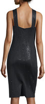 Thumbnail for your product : St. John Tula Shimmery Cross-Front Dress, Caviar