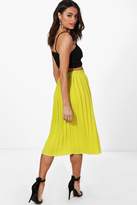 Thumbnail for your product : boohoo Textured Crepe Pleated Midi Skirt