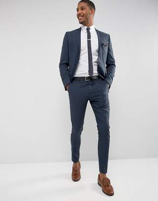Selected Super Skinny Suit Pants In Stretch In Navy