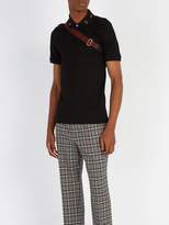 Thumbnail for your product : Gucci Embroidered Collar Stretch Cotton Polo Shirt - Mens - Black