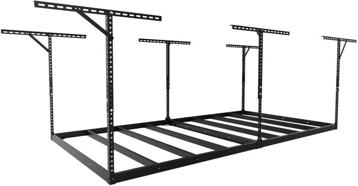 Max Series Frame 48 in. W x 96 in. D x 24 - 40 in. H Black Heavy Duty Ceiling Mounted Overhead Garage Storage Rack