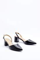 Thumbnail for your product : Nasty Gal Womens Faux Croc Low Block Heel Slingback - black - 5