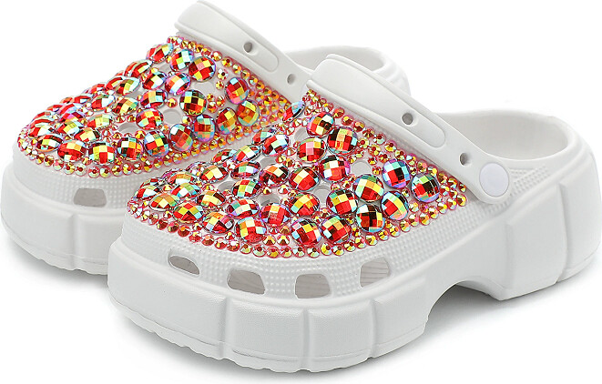 TAIHYBZ Spring and summer new rhinestone EVA lightweight thick-sole slippers flat-heeled high-heeled casual large-size women & apos;s sandals